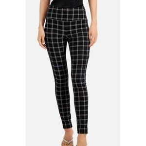 INC High-rise Contour Waistband, Black Check, Extra Small. MSRP $39.99